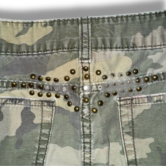 💎 Y2K Jordache Camo Micro Mini Skirt Studded Army Green Junior's 11/12 Low Rise - Picture 5 of 16
